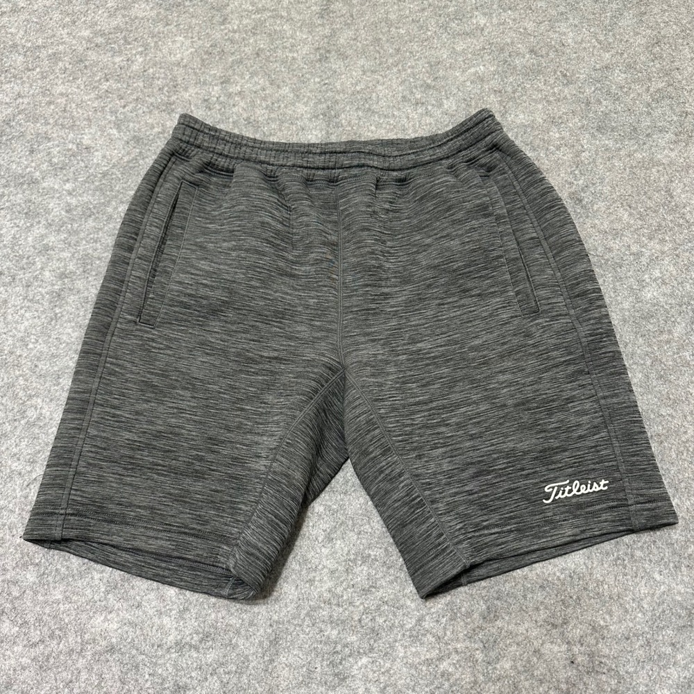 Titleist Golf Shorts Mens L Gray Space Dye Knit 8" Inseam Active Stretch Sport